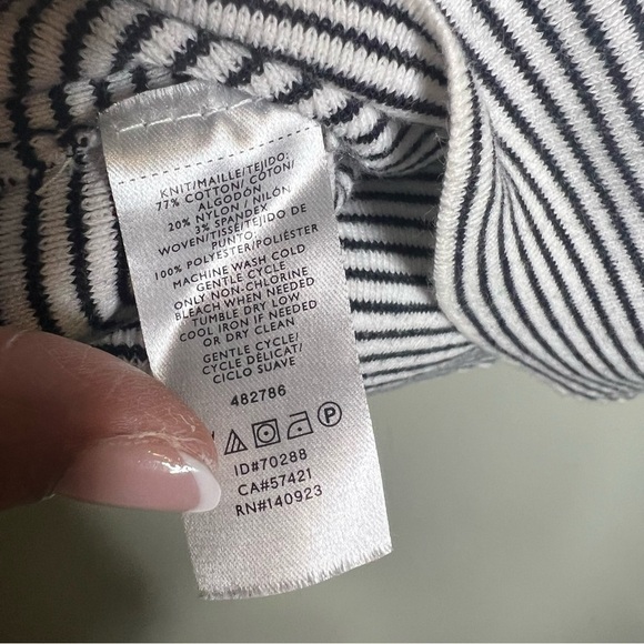 Loft Striped Ruffle Wide Neck Pullover Sweater - Picture 5 of 6